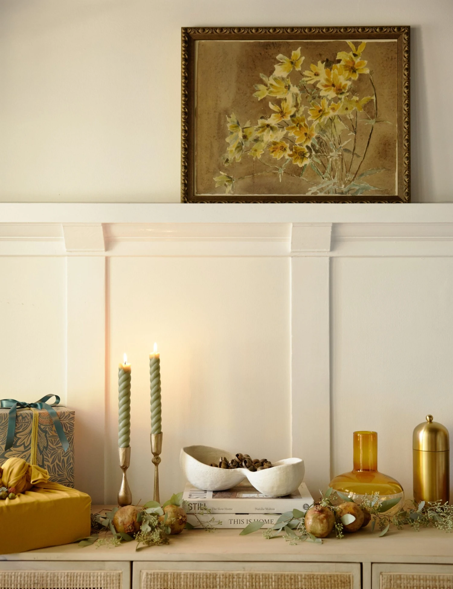 Yellow/Orange Flower With Border Print By Hannah Borger Overbeck - Image 3