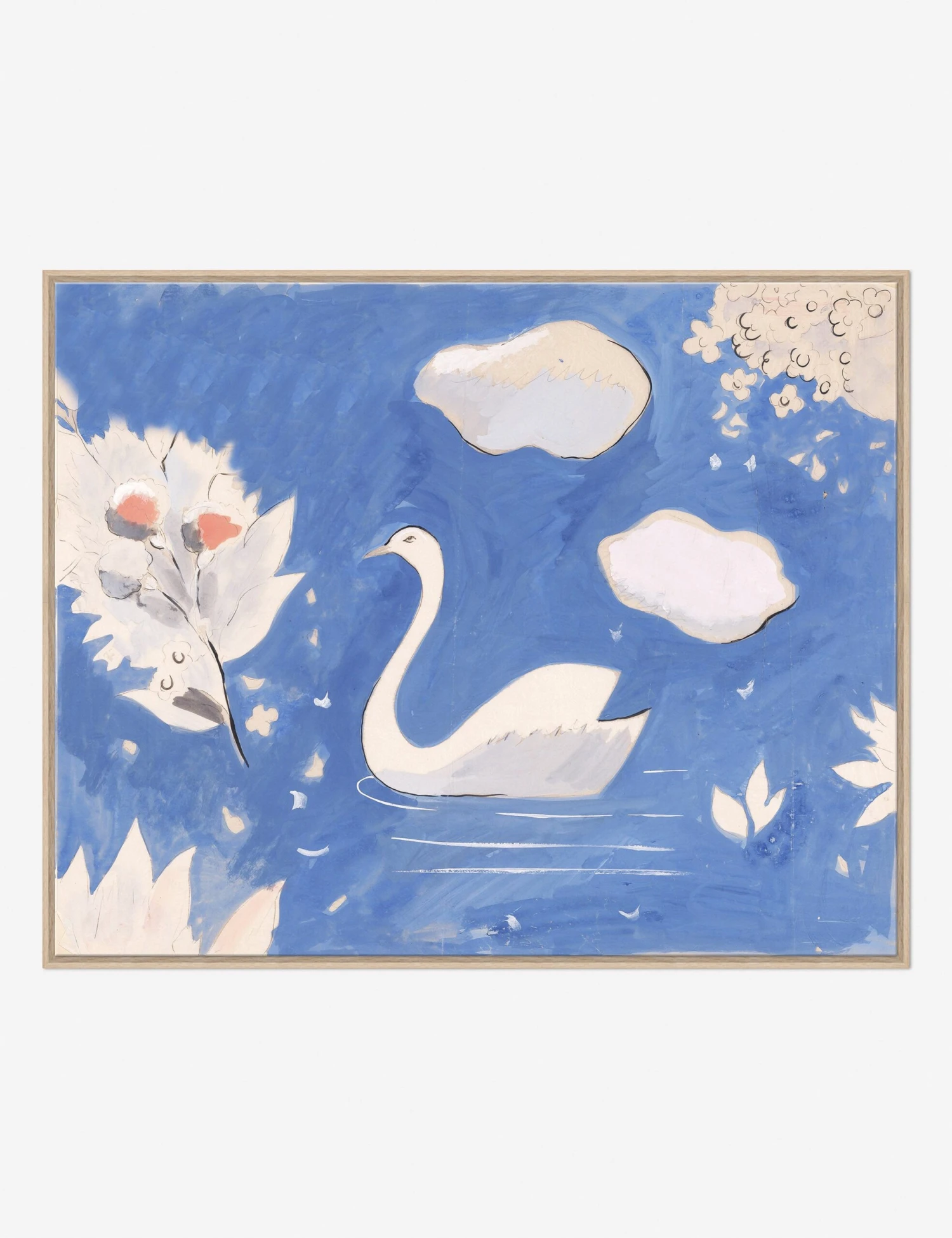 Swan In Lake Print By Paule Marrot