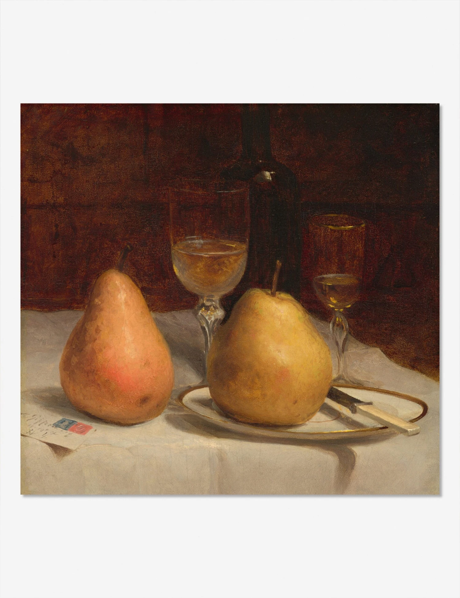 Two Pears On A Tabletop Print By Sanford Robinson Gifford - Image 3
