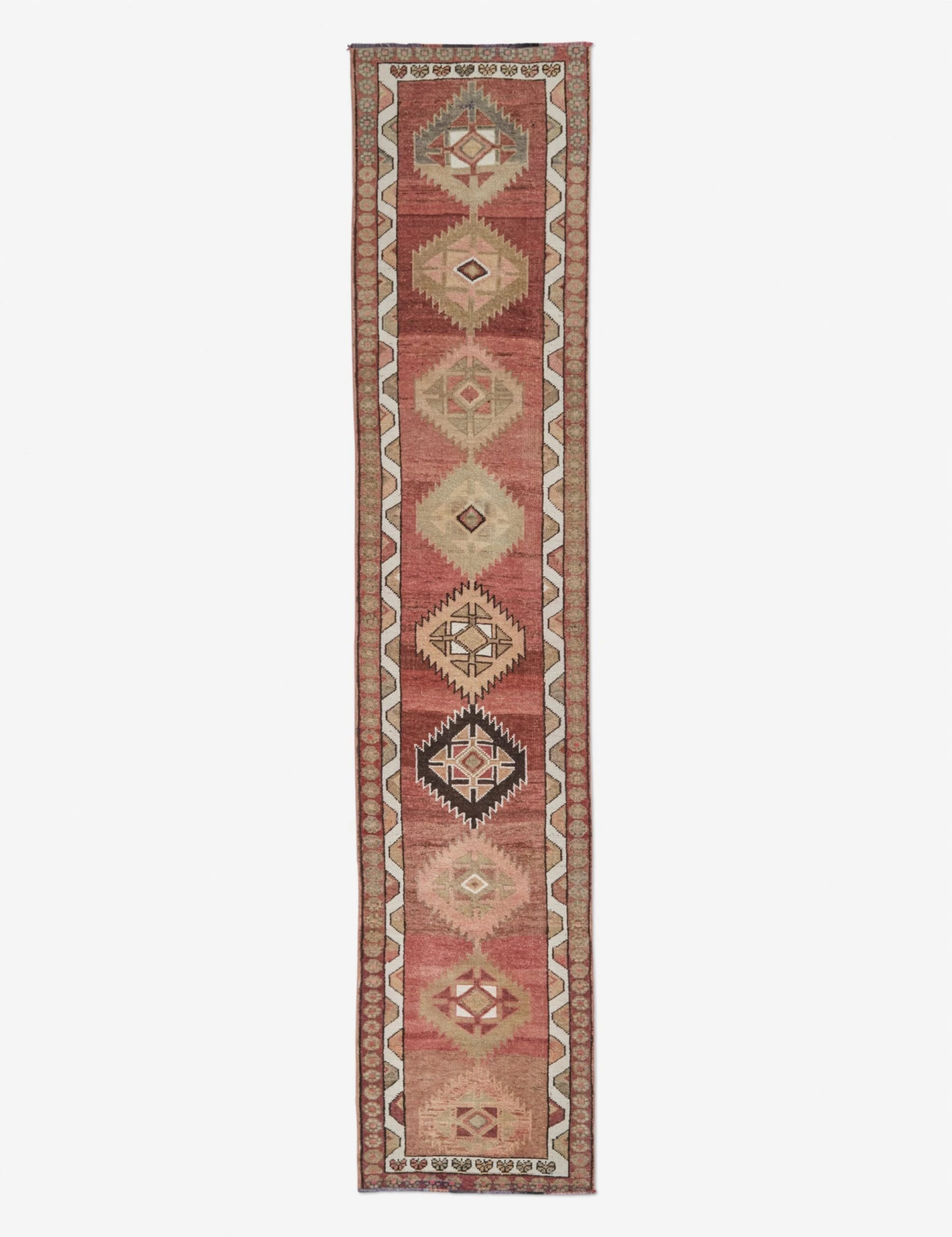 Vintage Turkish Runner Hand-Knotted Wool Rug No. 90, 2'8" X 13'9"