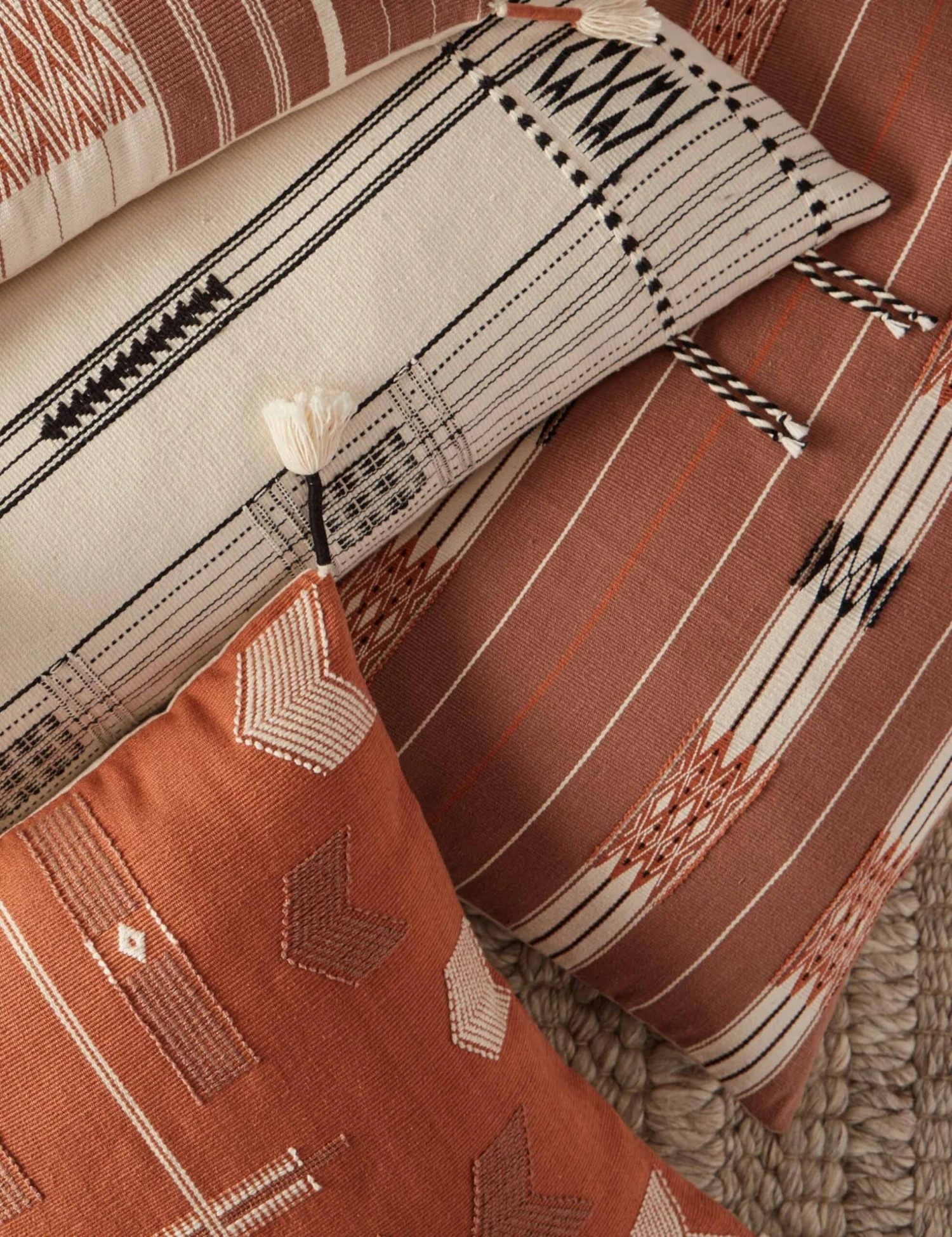 Malva Lumbar Pillow, Rust - Image 5